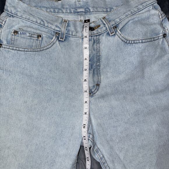 Vintage Lee High Waisted Tapered Jeans Size 8 Med Light Wash Denim USA - Picture 9 of 11